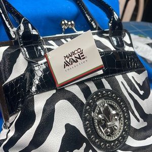 Marco avane collection zebra print purse